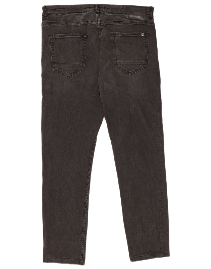 Jeans slim da uomo Zara EU 46 XL W36 L30 Nero