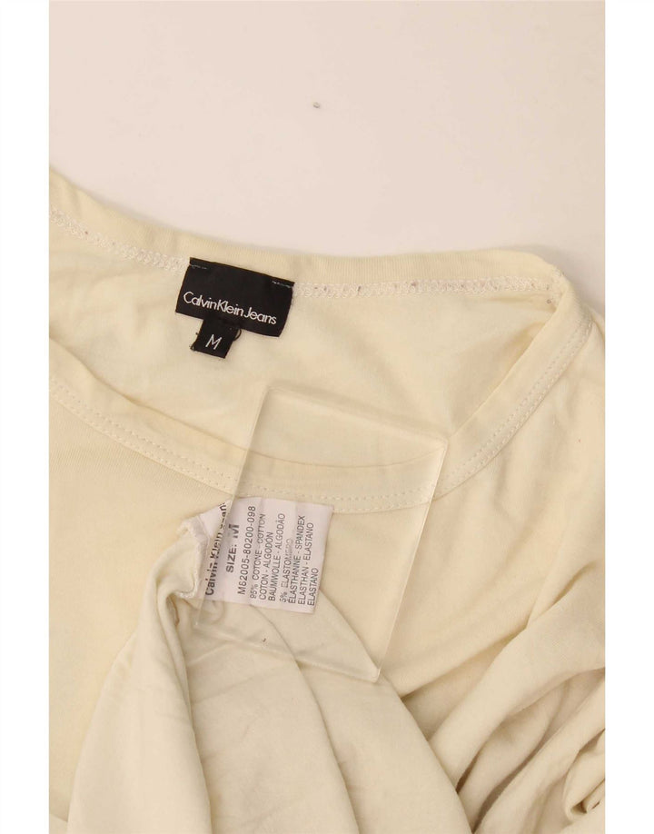 Calvin Klein Jeans Top grafico da uomo a maniche lunghe in cotone beige medio