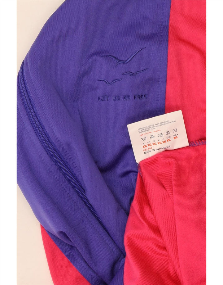 Giacca da tuta da uomo vintage 2XL Poliestere color block rosso
