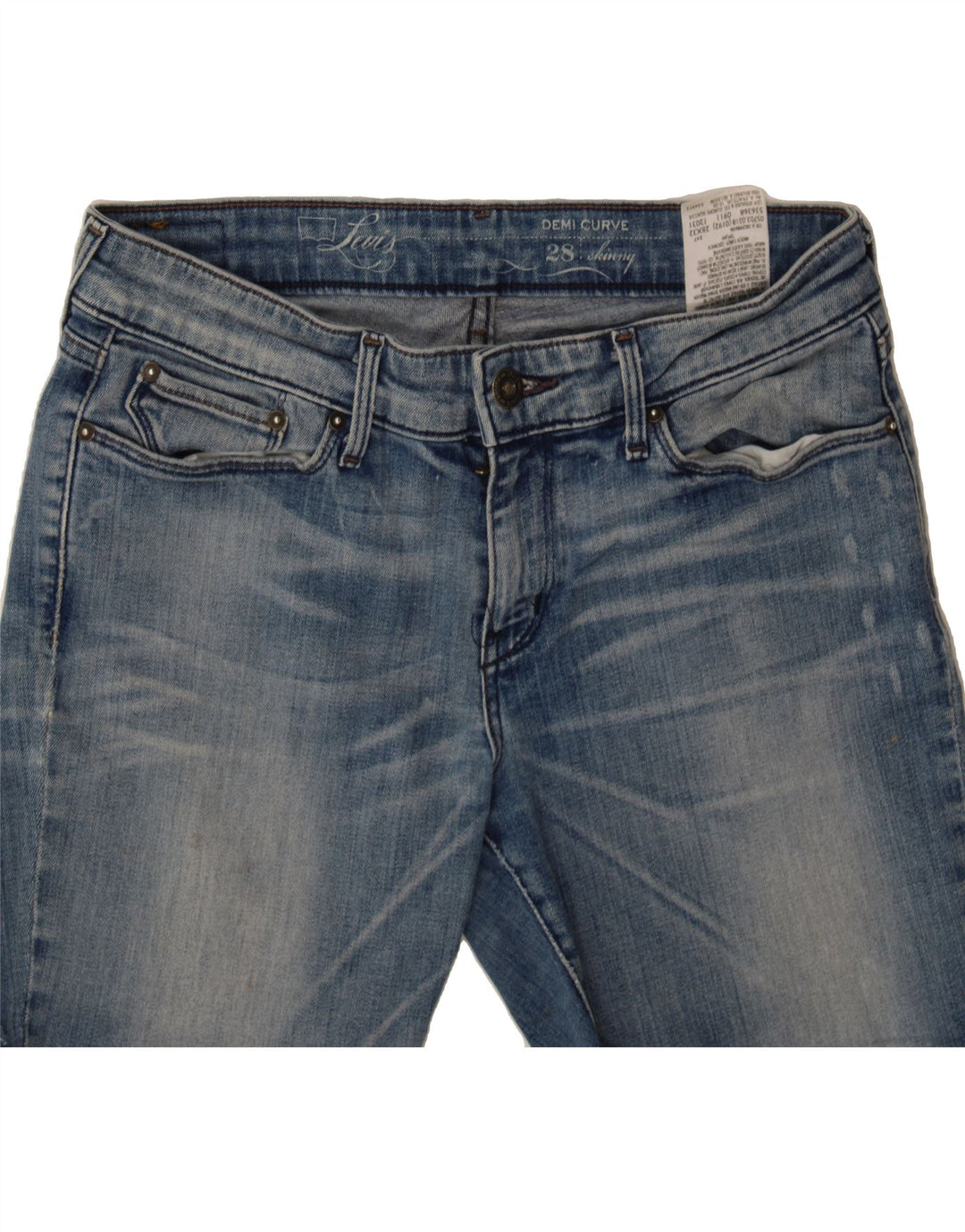 LEVI'S Womens Demi Curve Denim Shorts W28 Medium Blue Cotton Vintage Levi's and Second-Hand Levi's from Messina Hembry 