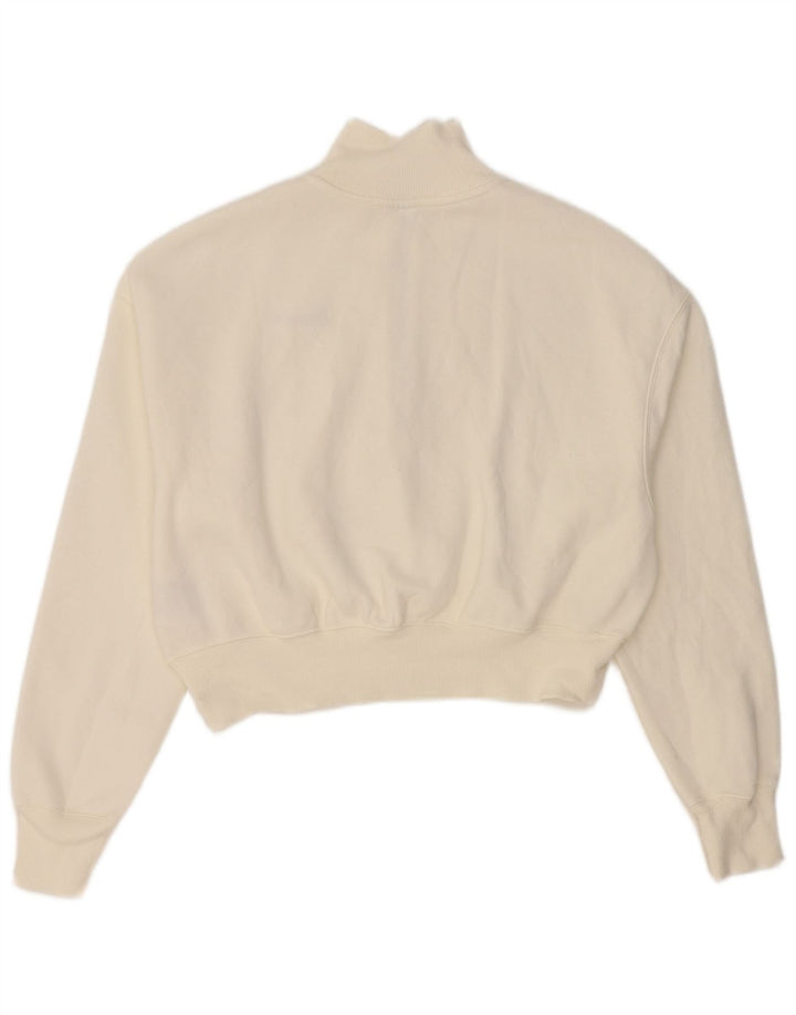 Felpa Nike da donna oversize con collo corto e zip, maglione UK 10, piccola, bianca