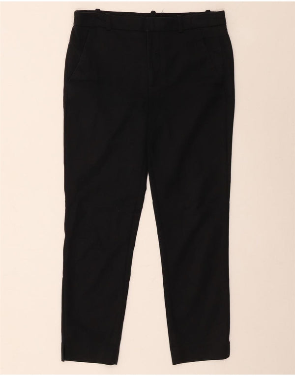 Zara Womens Crop Slim Chino Trousers EU 36 XS W26 L24 Black