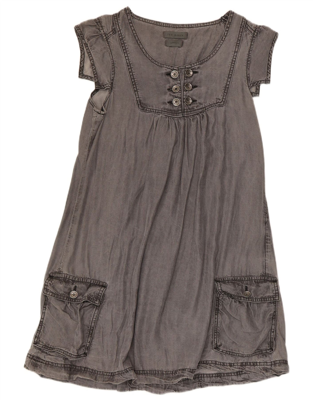Ted Baker Womens A-Line Dress Size 2 Small Grey Lyocell