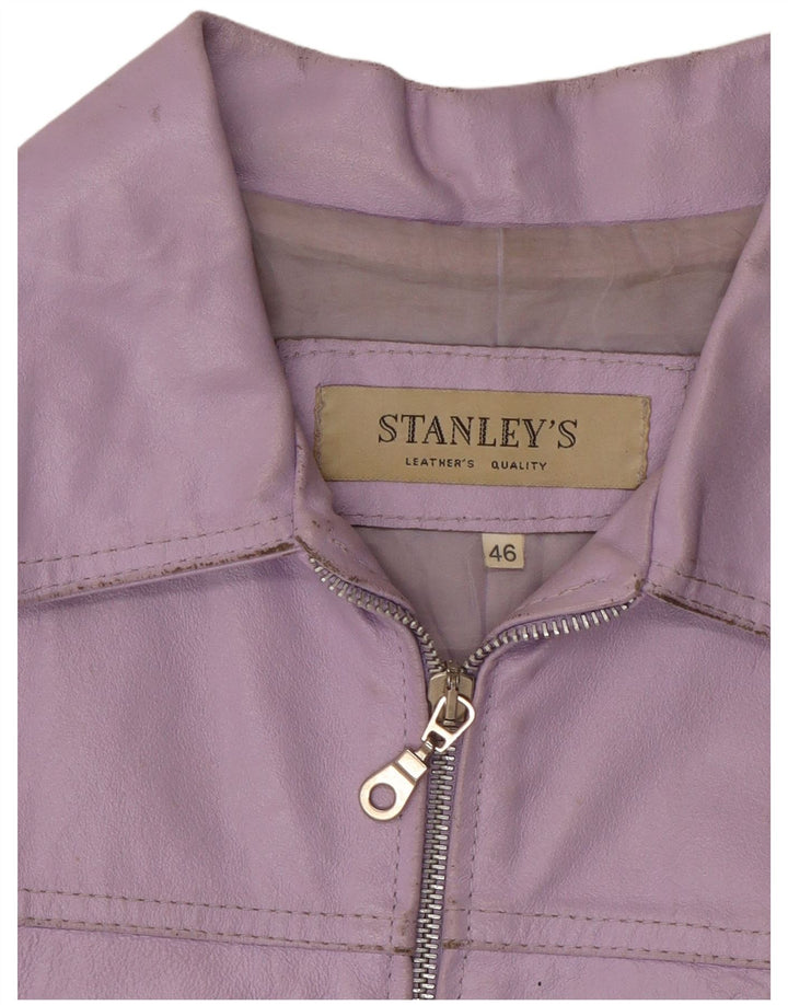 Giacca in Pelle Donna IT 46 Large Viola in Pelle