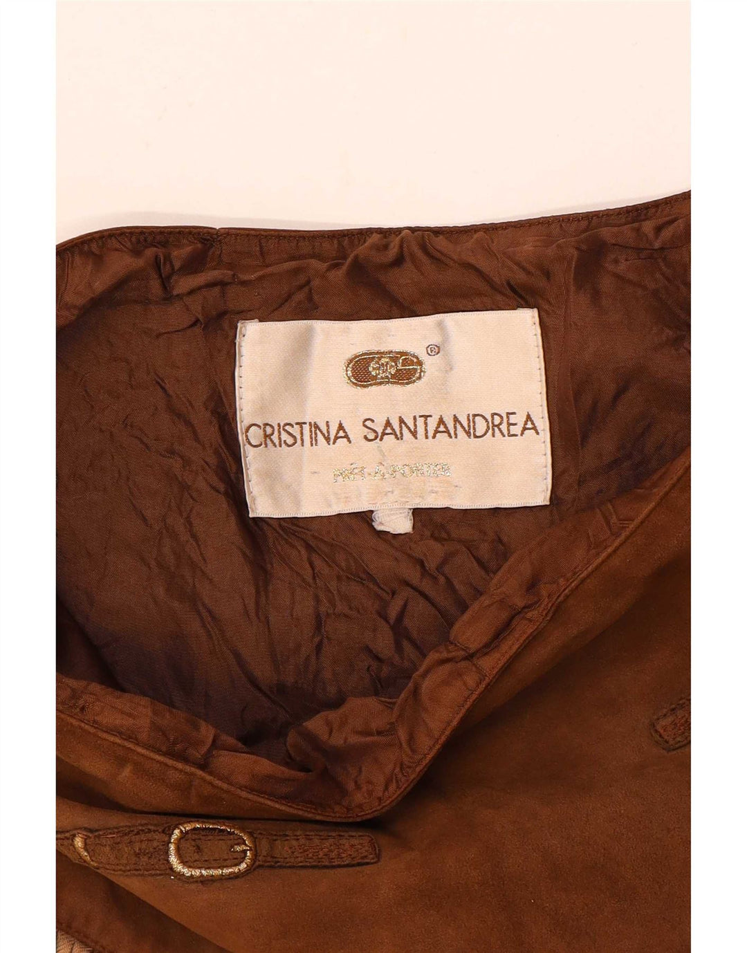 Gonna svasata da donna con motivo astratto Cristina Santandrea media W28 marrone