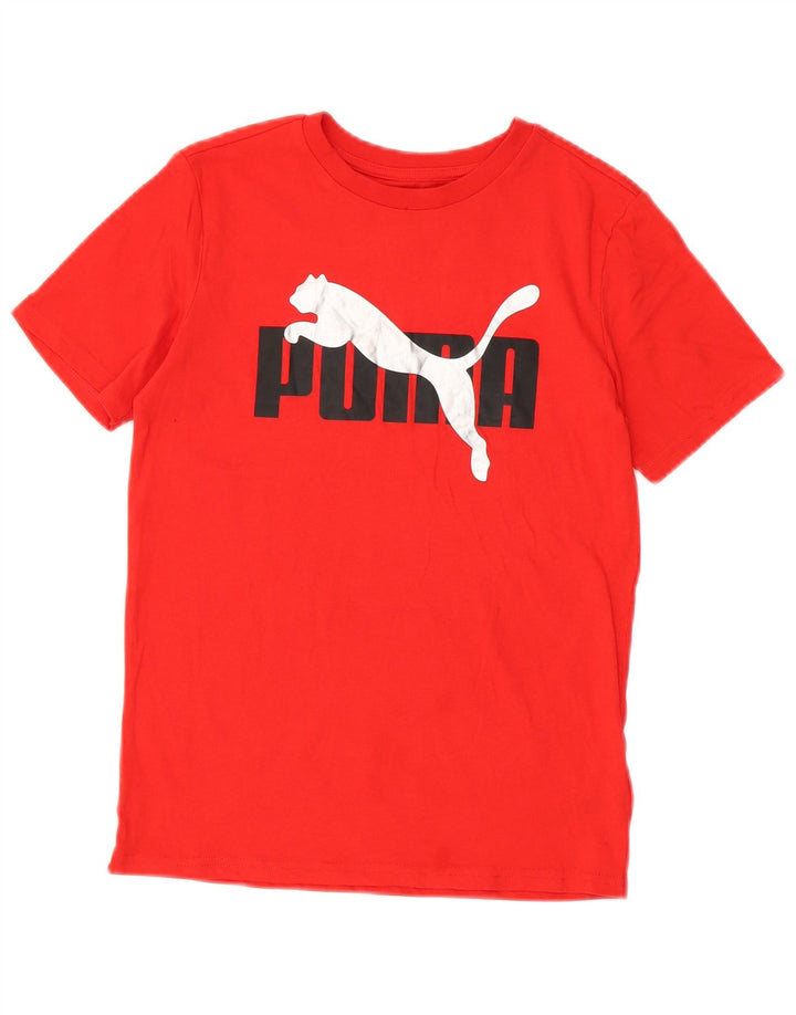 T-shirt grafica da bambino Puma Top 10-11 anni in cotone rosso