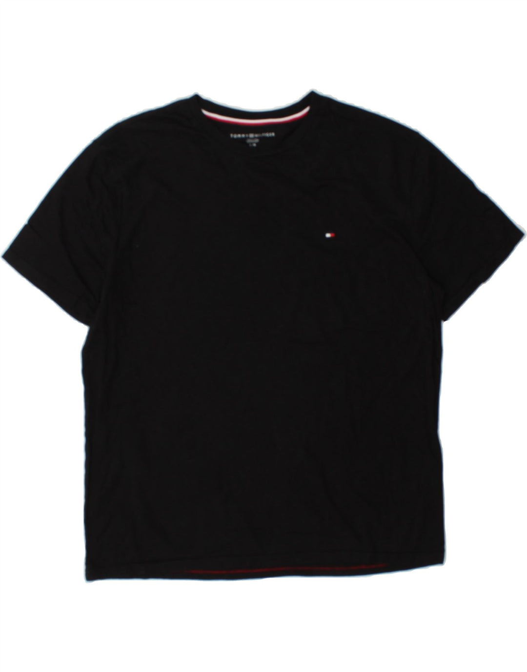 TOMMY HILFIGER Mens T-Shirt Top Large Black Cotton Vintage Tommy Hilfiger and Second-Hand Tommy Hilfiger from Messina Hembry 