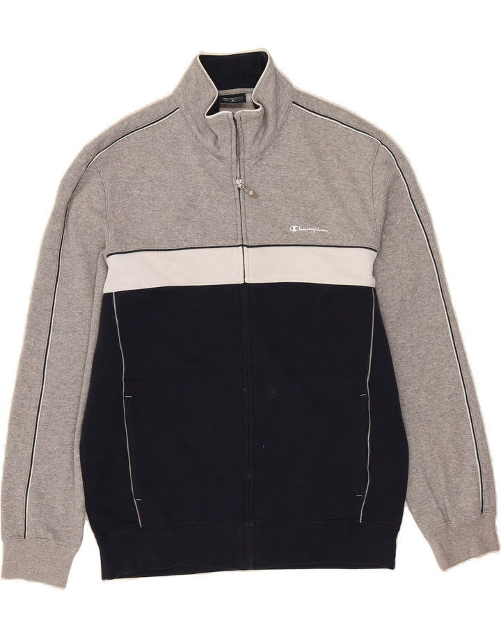 CHAMPION Mens Tracksuit Top Jacket XL Grey Colourblock Cotton Vintage Champion and Second-Hand Champion from Messina Hembry 