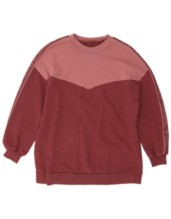 Felpa con grafica Kappa da donna, maglione UK 10, piccolo color bordeaux
