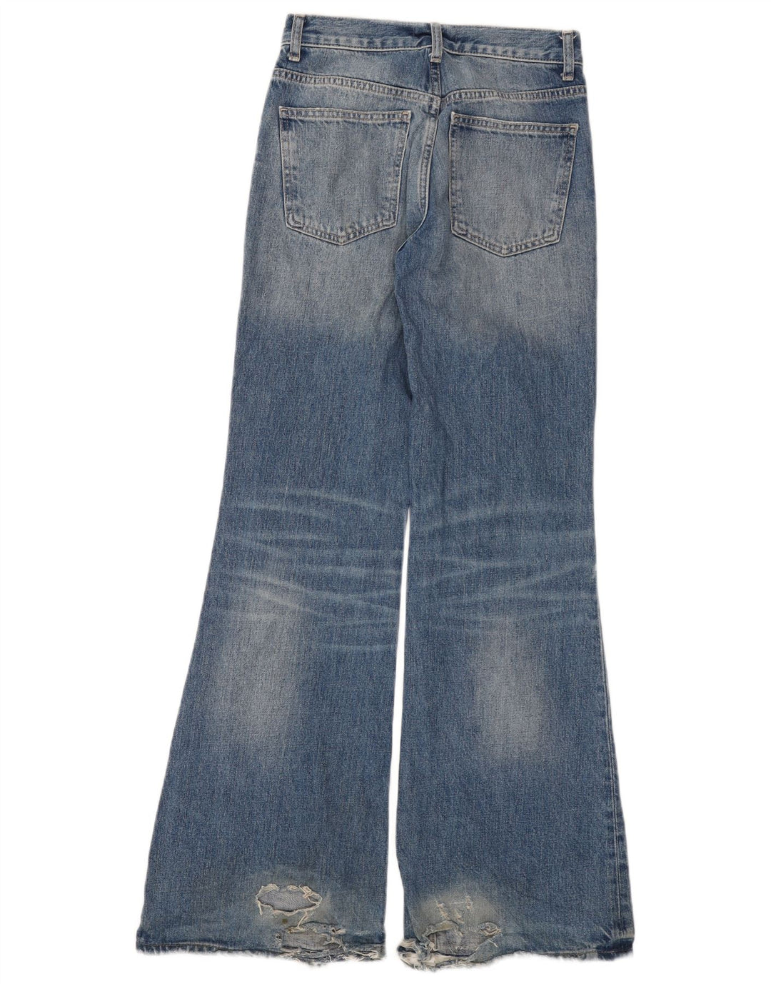 Jeans svasati effetto vissuto Zara da donna EU 34 2XS W24 L32 cotone blu