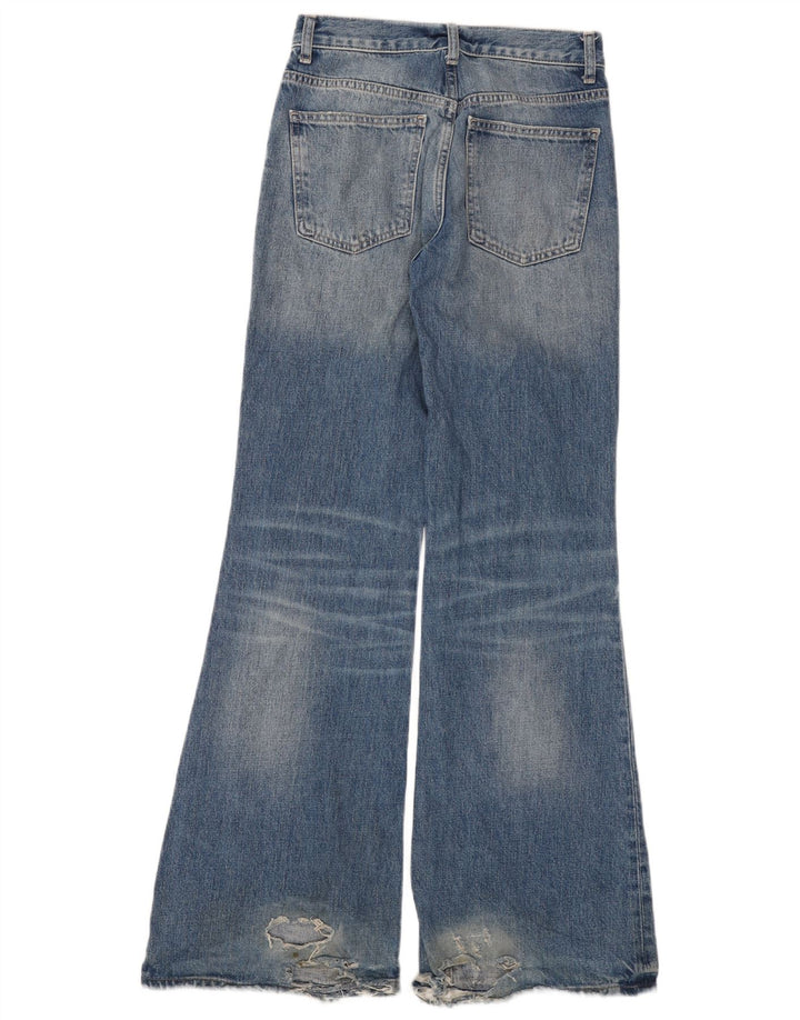 Jeans svasati effetto vissuto Zara da donna EU 34 2XS W24 L32 cotone blu