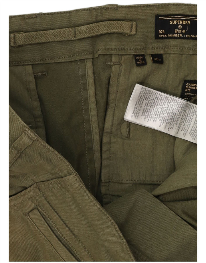 Pantaloncini chino da uomo SUPERDRY W36 grandi cotone kaki