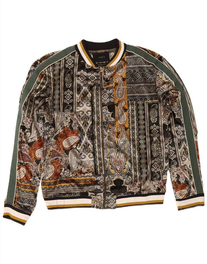 Giubbotto bomber da donna Zara UK 18 XL Poliestere Paisley multicolore