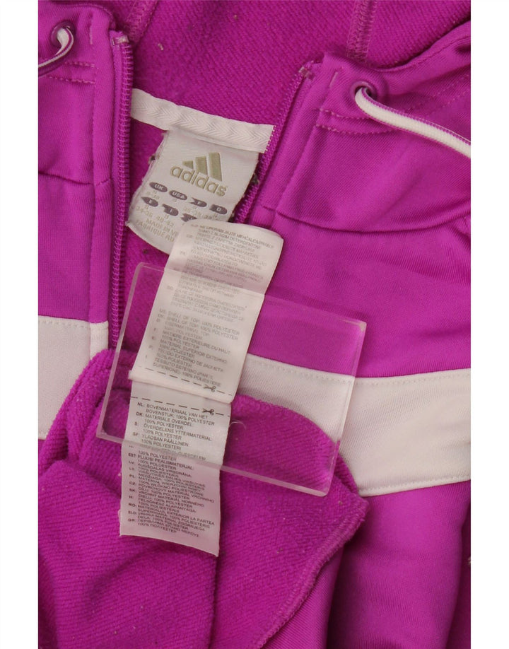 Felpa con cappuccio e zip da donna ADIDAS UK 8/10 Small Purple Colourblock