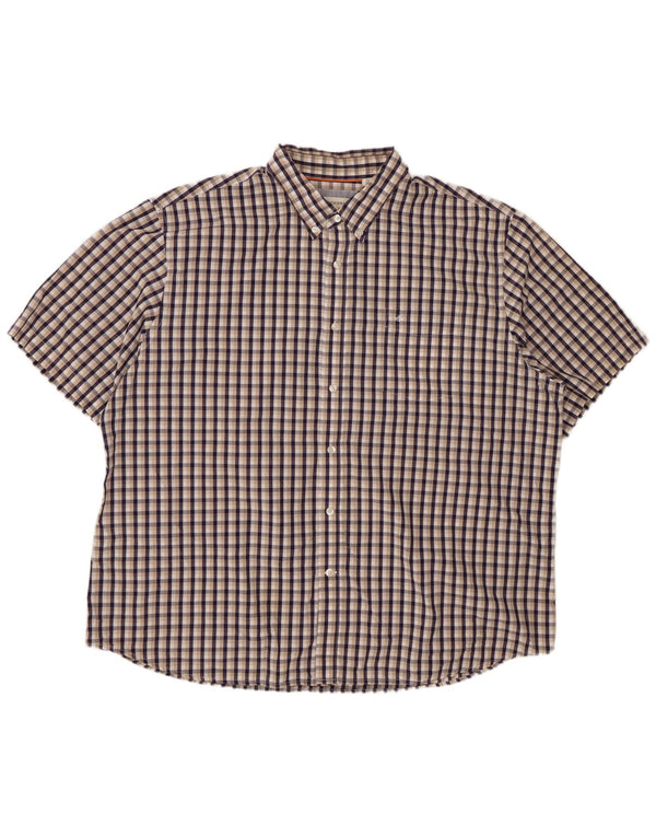 DOCKERS Camicia a maniche corte da uomo 2XL Cotone a quadri multicolore