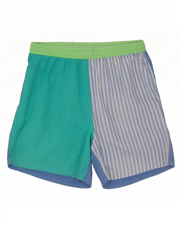 Pantaloncini da bagno vintage da uomo gessato medio multicolore