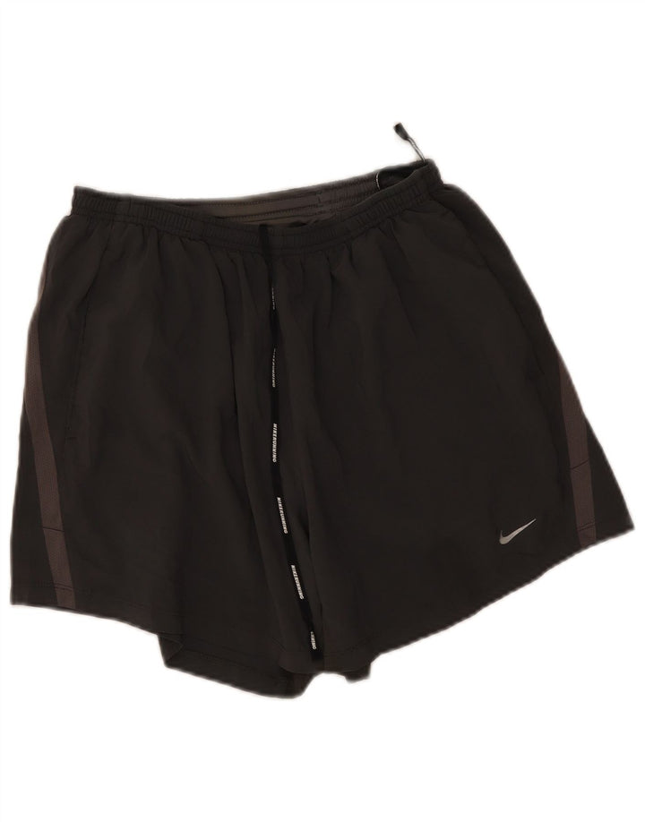 Pantaloncini sportivi Nike Dri Fit da uomo in poliestere color block grigio medio