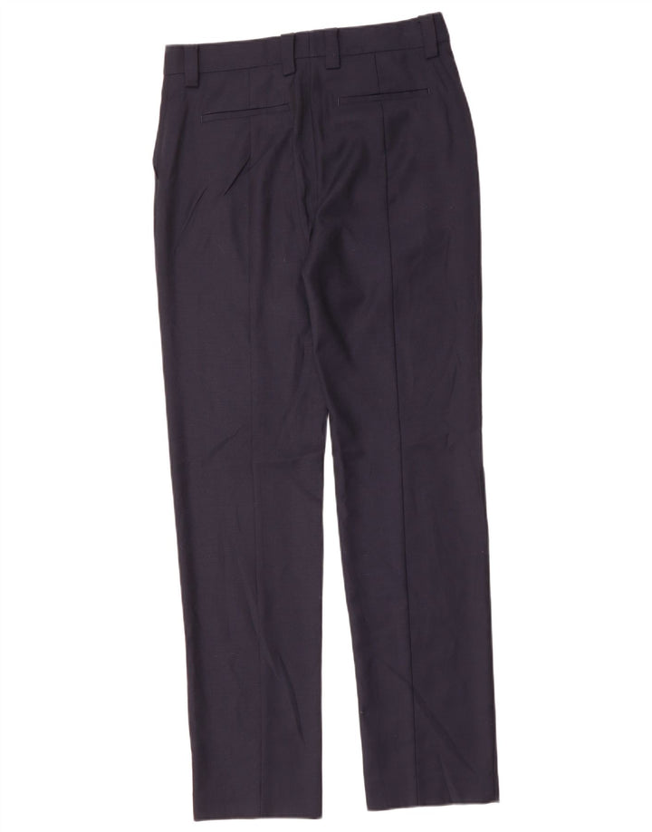 Pantaloni da abito da donna MARKS & SPENCER UK 10 Small W32 L33 Blu navy