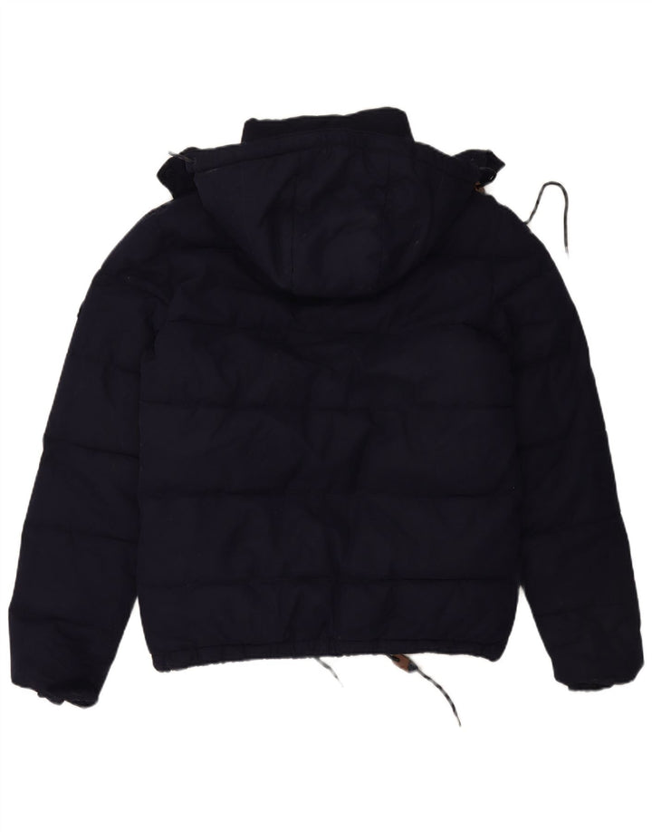 Giacca imbottita con cappuccio da uomo Superdry UK 38 poliestere medio blu navy
