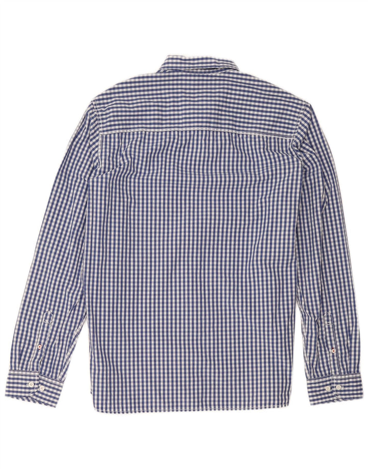 Camicia da uomo Fat Face Large in cotone a quadretti blu