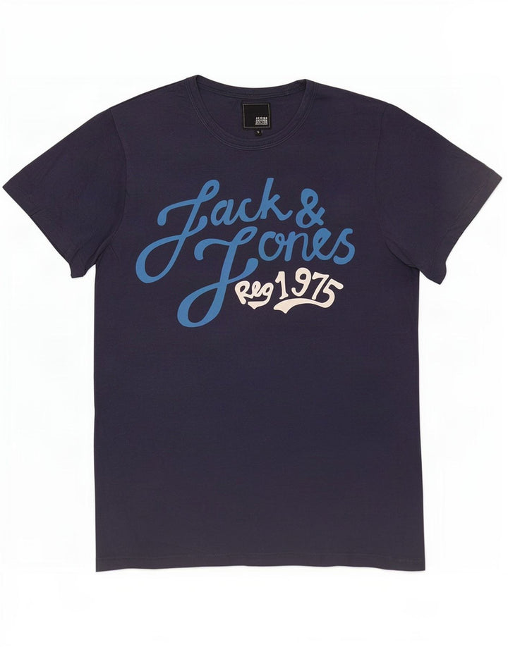 T-shirt grafica da uomo Jack & Jones Top Small Blu Navy