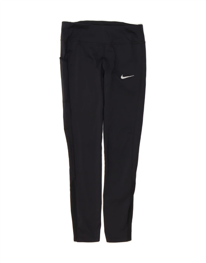 NIKE Womens Dri Fit Leggings UK 10 Small  Black Polyester Vintage Nike and Second-Hand Nike from Messina Hembry 