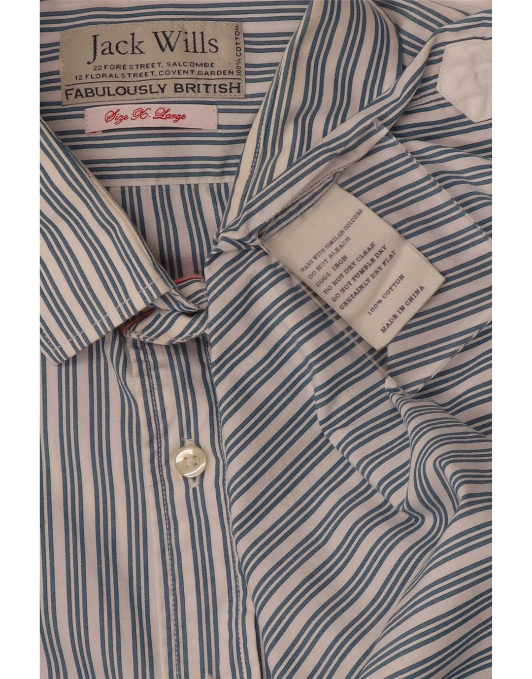 Camicia formale da uomo Jack Wills XL in cotone a righe blu