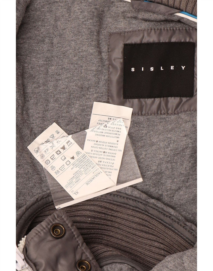 Giubbotto bomber grafico da uomo Sisley UK 42 XL poliestere grigio