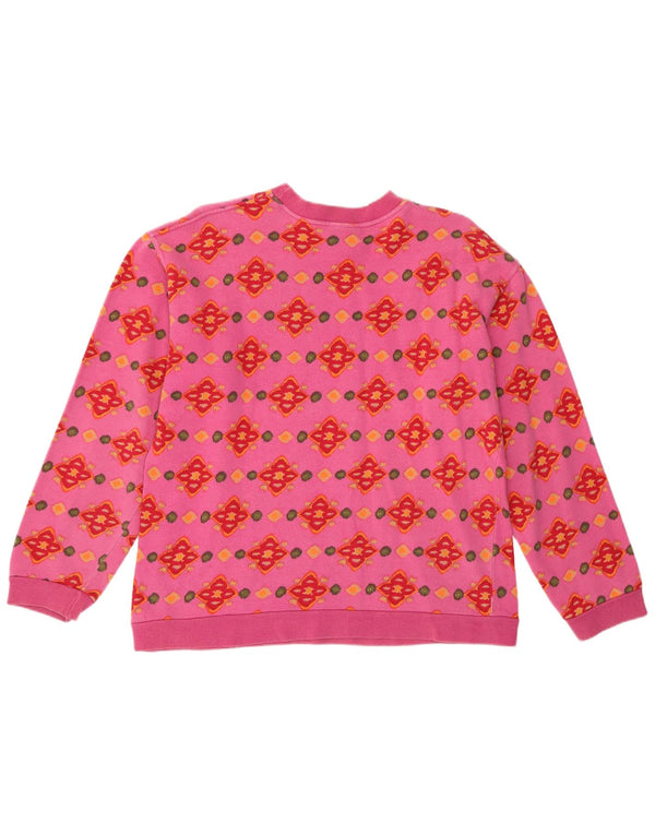 Felpa Bambina Stefanel Maglione 13-14 Anni 2XL Cotone Geometrico Rosa