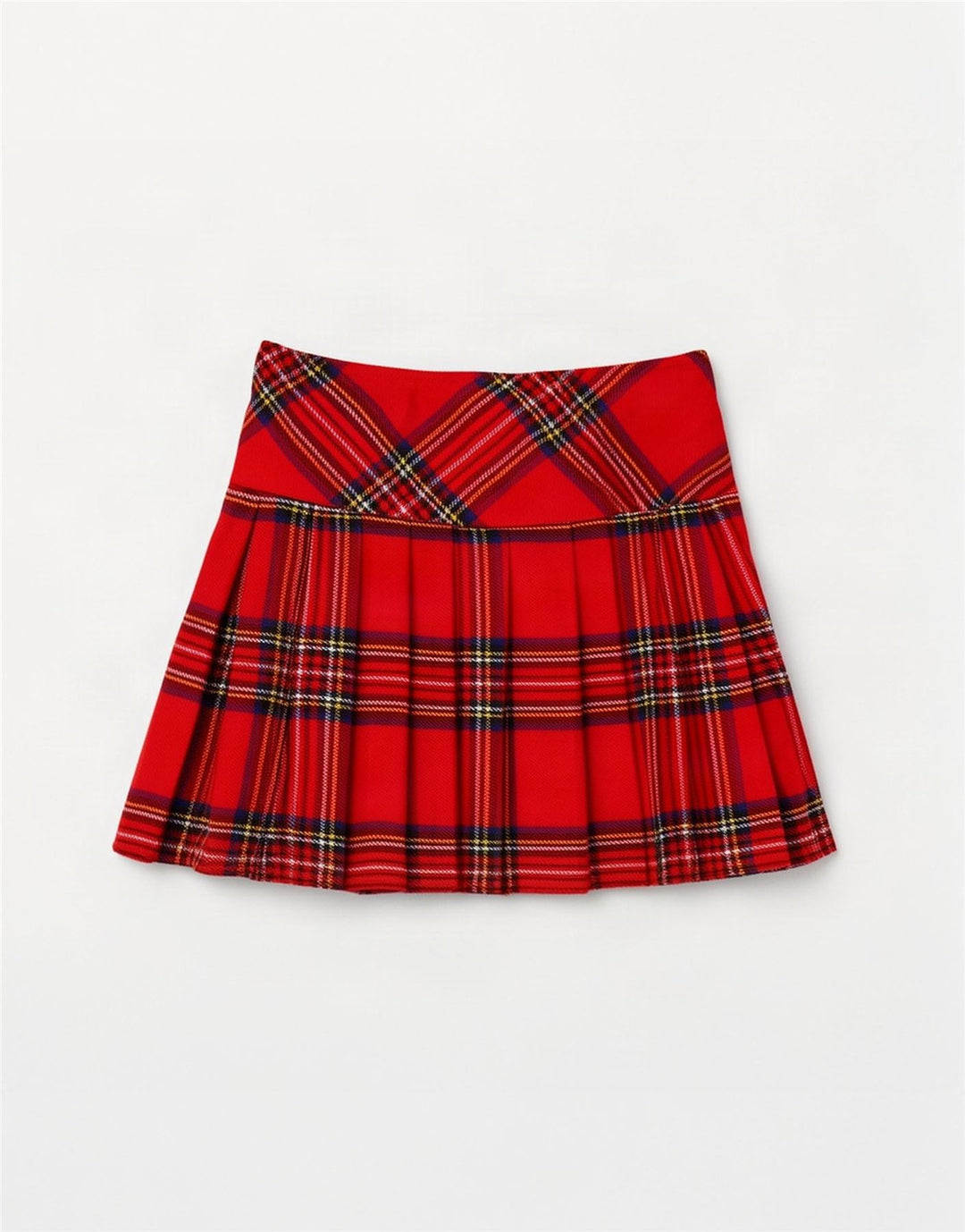 Gonna mini avvolgente da donna vintage EU 36 piccola W32 acrilico scozzese rosso