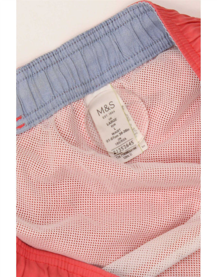 Pantaloncini da bagno da uomo Marks & Spencer grandi in cotone rosa