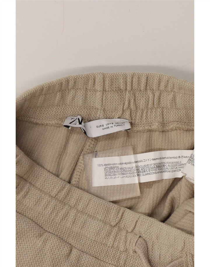 Pantaloncini sportivi da uomo Zara piccoli in cotone beige