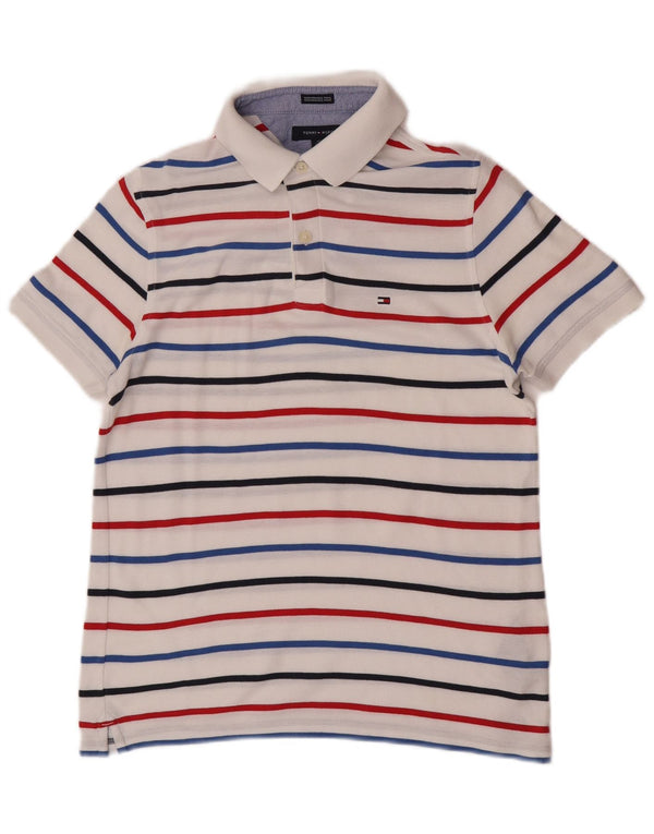 Polo Tommy Hilfiger da uomo vestibilità regolare XS logo in cotone a righe bianche