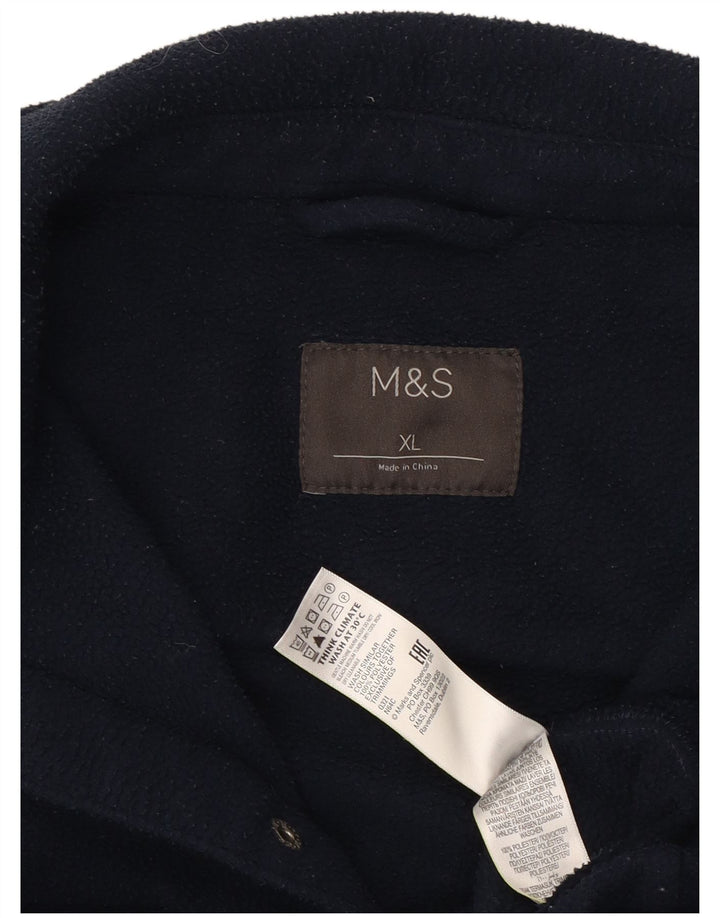 Camicia in pile da uomo Marks & Spencer XL poliestere blu navy