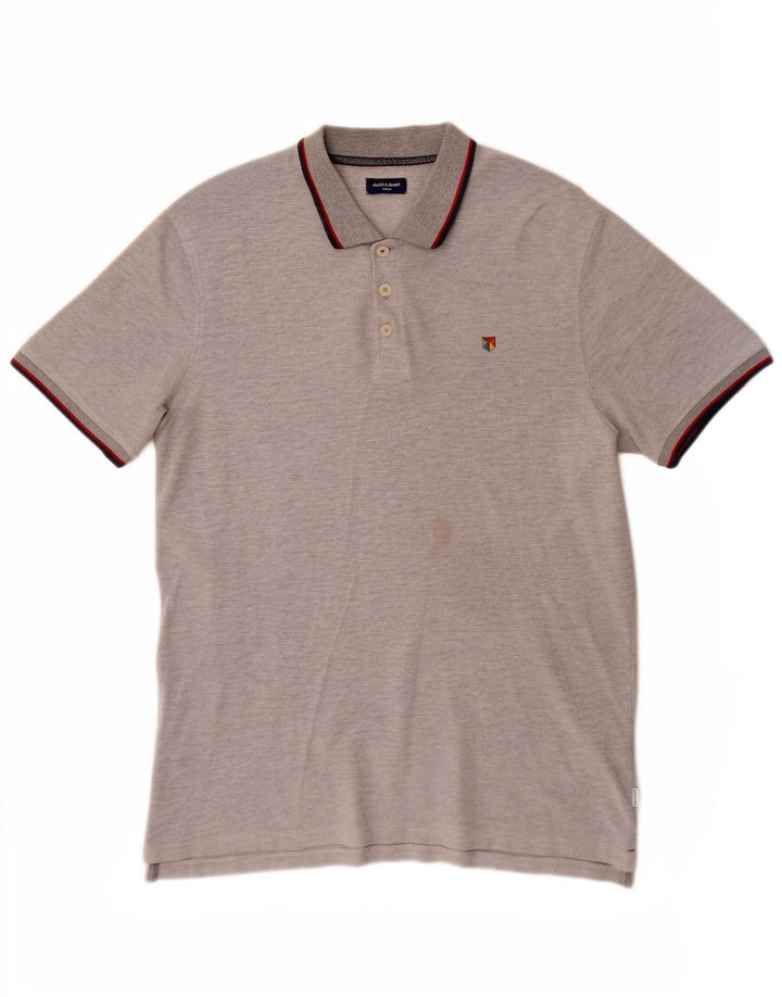 Polo da uomo Jack & Jones XL in cotone grigio