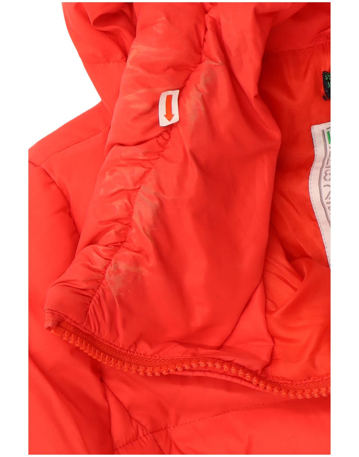 Cappotto imbottito con cappuccio da donna Benetton IT 44 Arancio medio Poliammide
