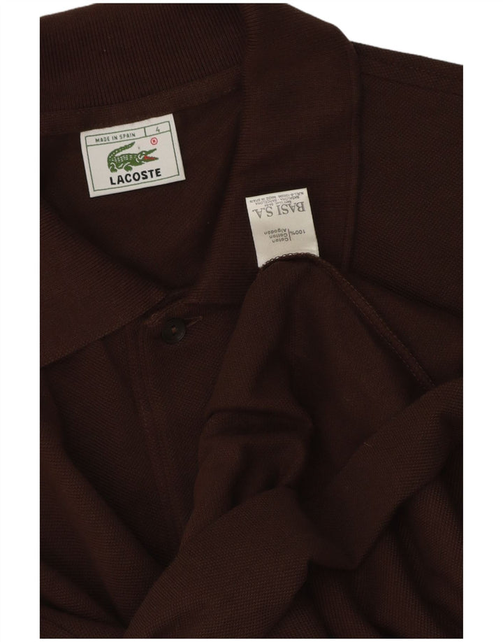 Polo da uomo Lacoste taglia 4 in cotone marrone medio