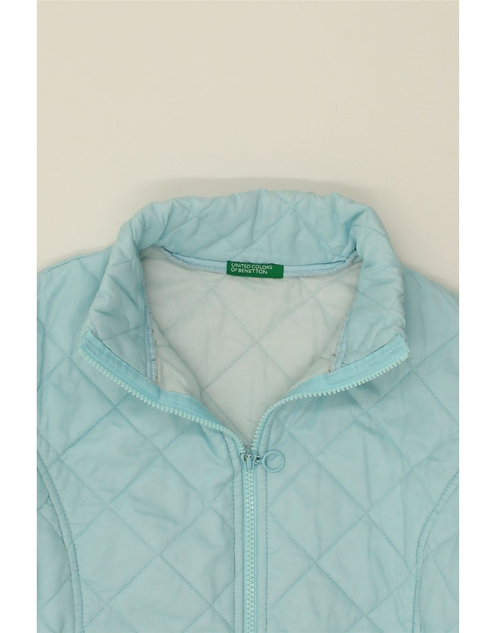 BENETTON Girls Quilted Jacket 8-9 Years Blue Vintage Benetton and Second-Hand Benetton from Messina Hembry 
