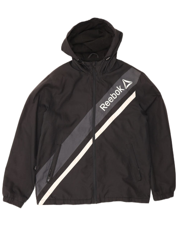 Giacca a vento grafica da uomo Reebok UK 38 Medium Black Colourblock