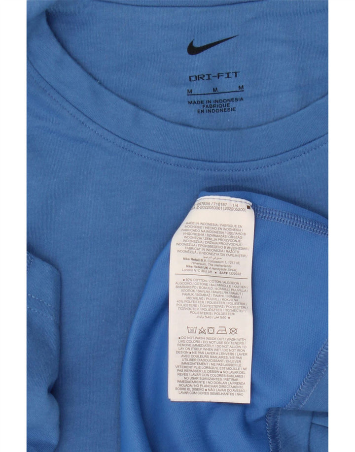 T-shirt Nike Dri Fit da uomo in cotone blu medio