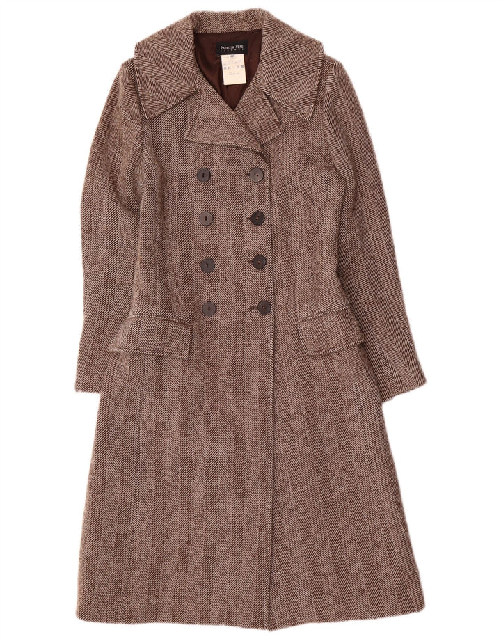Cappotto Doppiopetto Donna Patrizia Pepe IT 42 Spinato Marrone Medio
