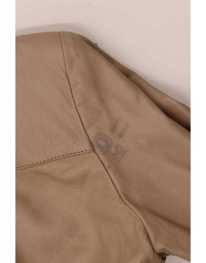 Giacca in pelle vintage da donna IT 42 Beige medio