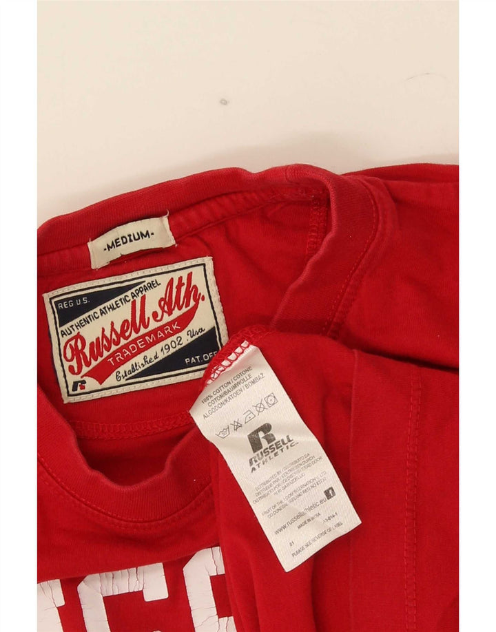 T-shirt grafica da uomo Russell Athletic Top in cotone rosso medio