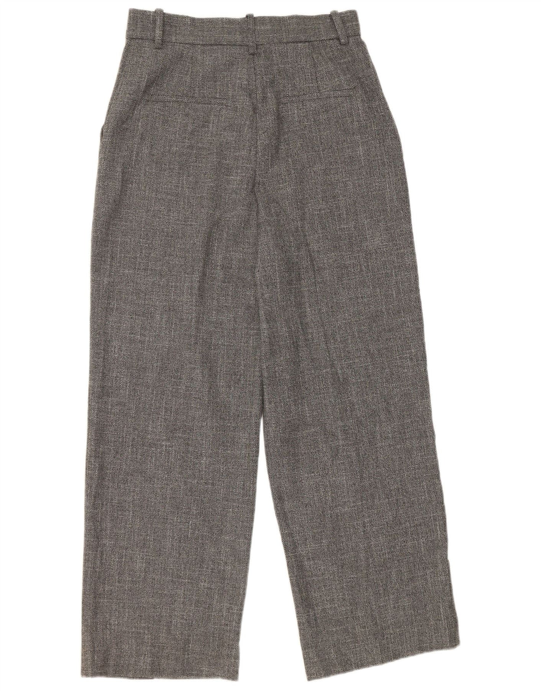 Pantaloni casual a gamba larga a vita alta da donna Zara in poliestere grigio medio