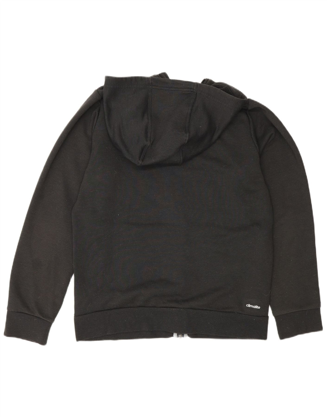 Maglione con cappuccio e zip grafica Adidas Climalite da uomo in poliestere nero medio