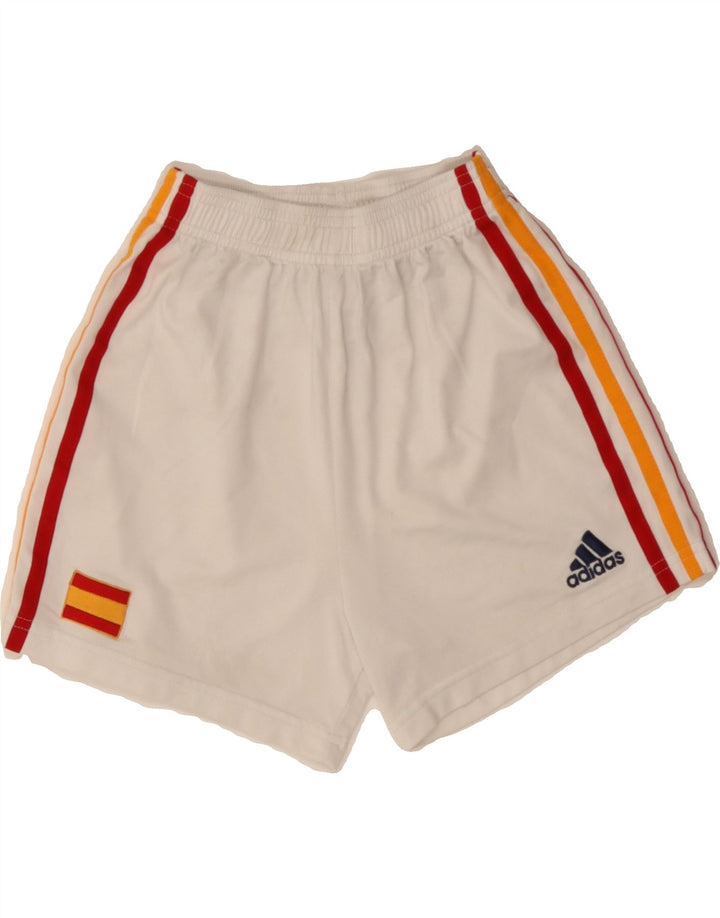ADIDAS Boys Sport Shorts 9-10 Years  White Polyester Vintage Adidas and Second-Hand Adidas from Messina Hembry 