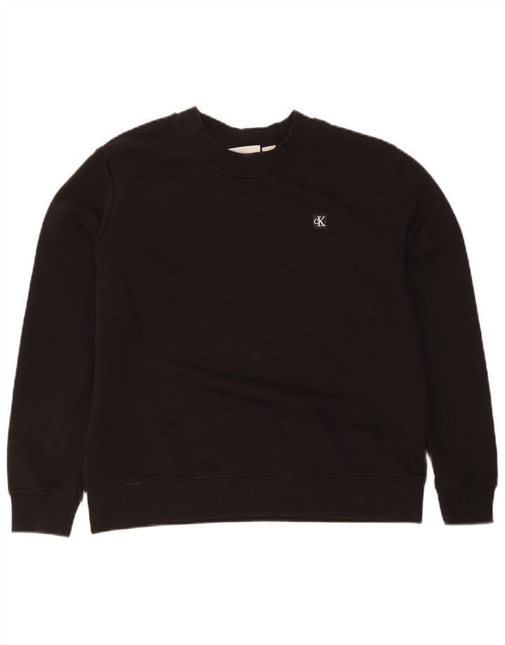 Felpa da donna Calvin Klein Jeans Jumper UK 14 cotone nero medio