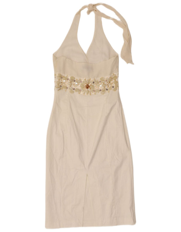 Abito halter da donna Coast UK 8 piccolo in seta bianco sporco