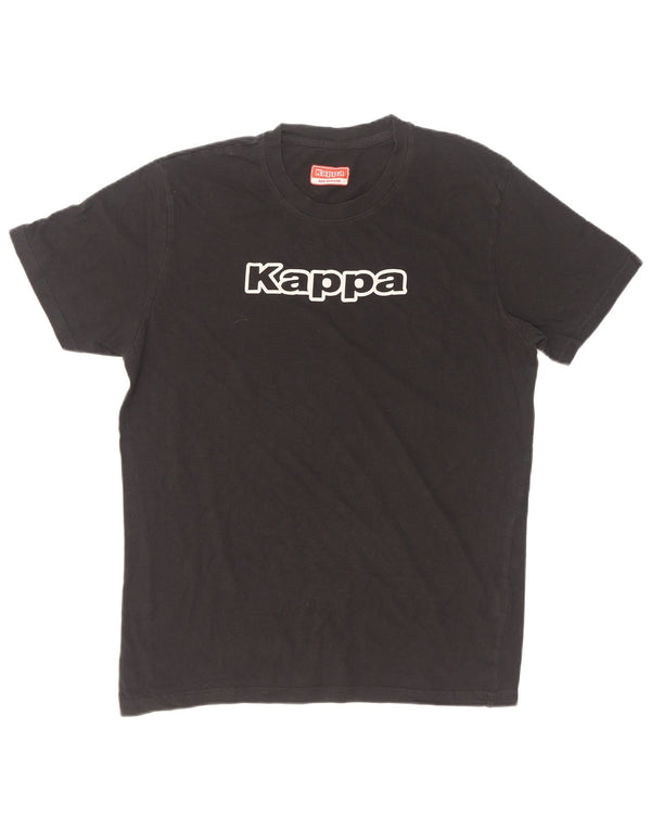 T-shirt grafica da uomo Kappa Top in cotone nero medio