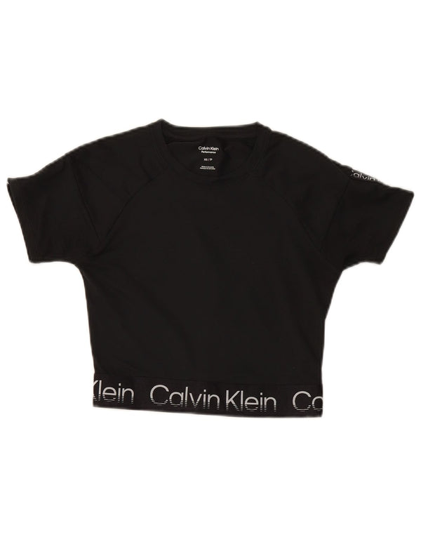 T-shirt grafica corta Calvin Klein da donna Performance Crop UK 6 XS Nera